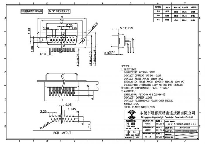 Standard Angle D Sub 26 Pin Connector for Sale | D-Sub Connectors