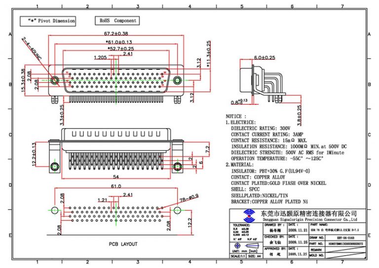 High Density Right Angle 78 Pin D Sub Connector | Connector Suppliers