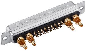 21W4 D-sub coaxial connector male solder cup