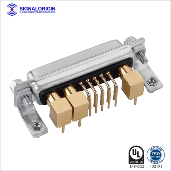 13W3 D-Sub Coaxial Female Right Angle Connector