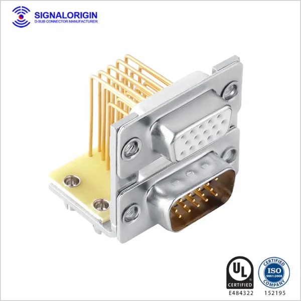 15 Pin Dual-Port Right Angle D-Sub Connector Supplier - 图片 2