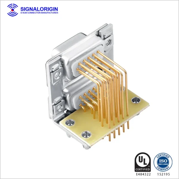 15 Pin Dual-Port Right Angle D-Sub Connector Supplier