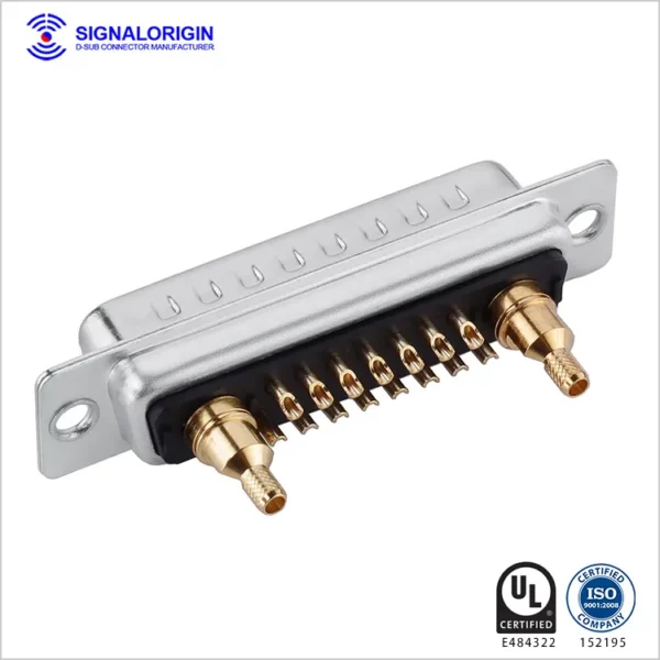 17W2 D-sub Coaxial Male Connector Solder Cup