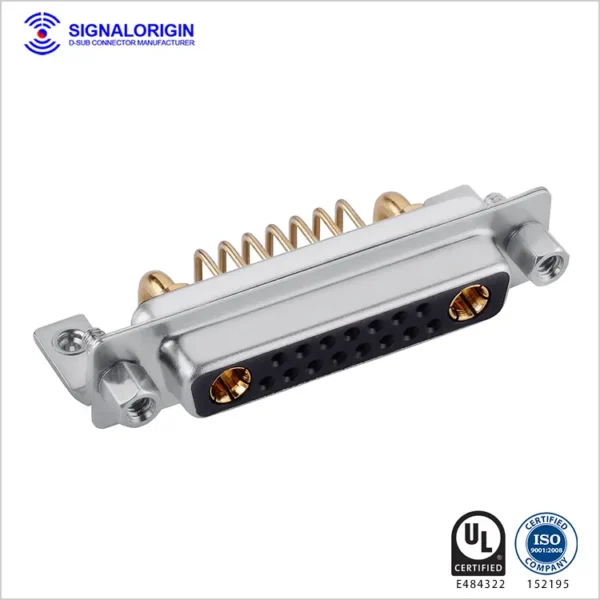 17w2 D-Sub Female Right Angle Connector With Screws - 图片 2