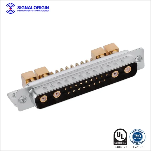 21W4 D-sub Coaxial Connector Male Right Angle - 图片 2