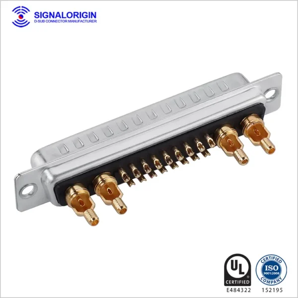 21W4 D-sub Coaxial Connector Male Solder Cup
