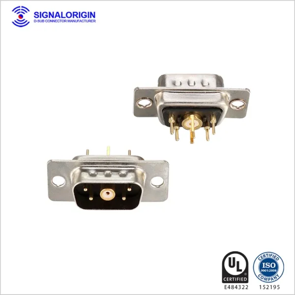5W1 Male Coaxial Power D Shell Connector