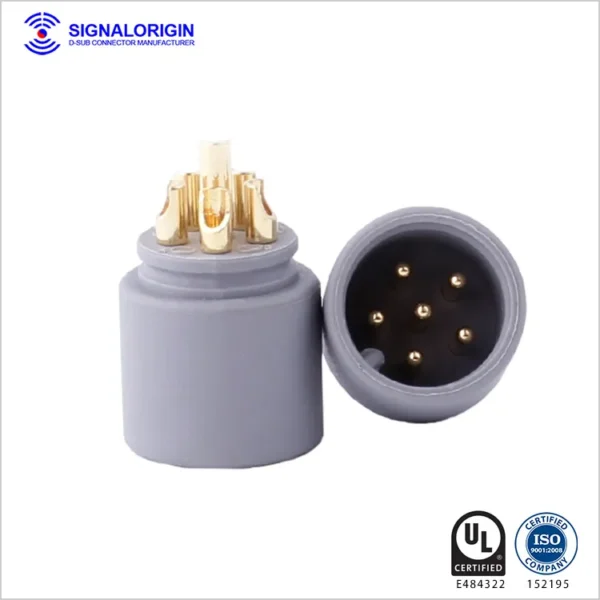 6 Pin Solder Cup Male Round Electrical Connectors Supplier - 图片 2