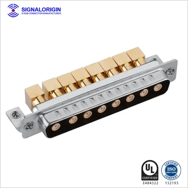 8W8 D-sub Coaxial Connector Male Right Angle Type
