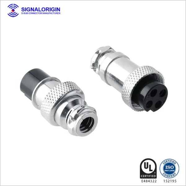 M16 4 Pin Male Female Waterproof Circular Electrical Connectors