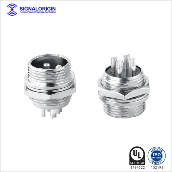 M16 4 Pin Waterproof Circular Industrial Electrical Connectors - 图片 2