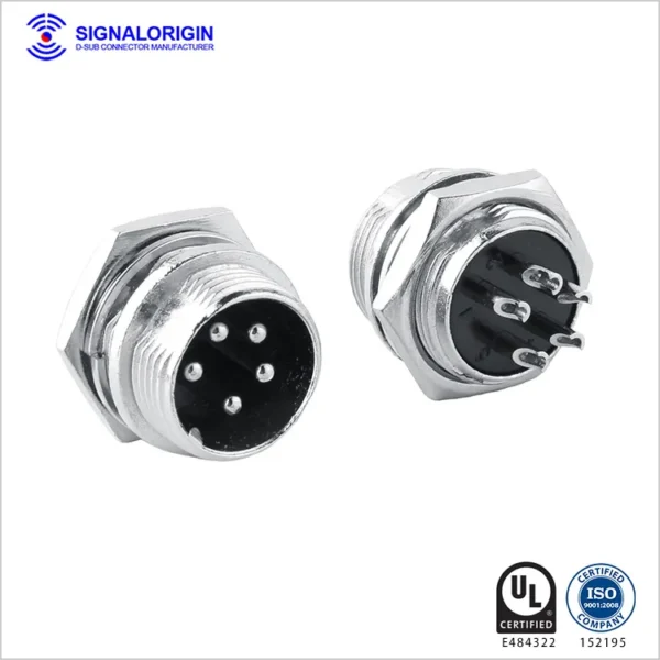 M16 5 PIN Waterproof Solder Cup Circular Power Connector