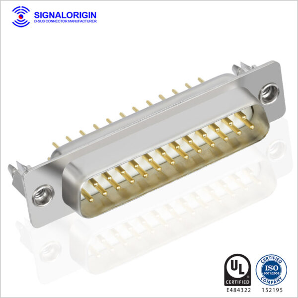 25 pin male d sub connector with boardlocks - 图片 2